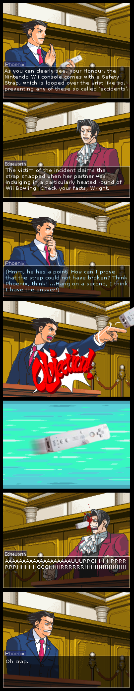 Phoenix Wright Defends the Wii, by TracyModo